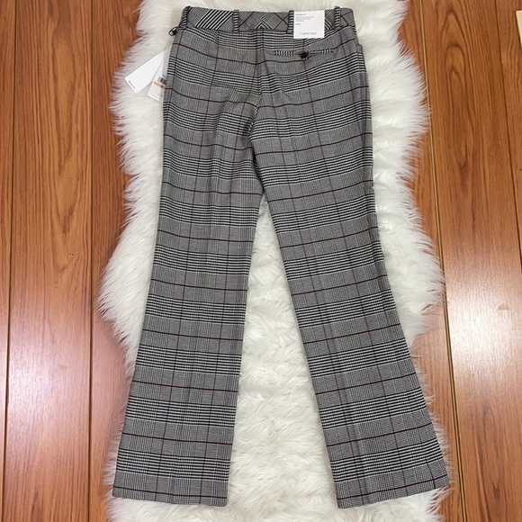 NWT Calvin Klein Mid Rise Modern Ankle Plaid Houndstooth Career Pants Size 2P - Picture 3 of 7